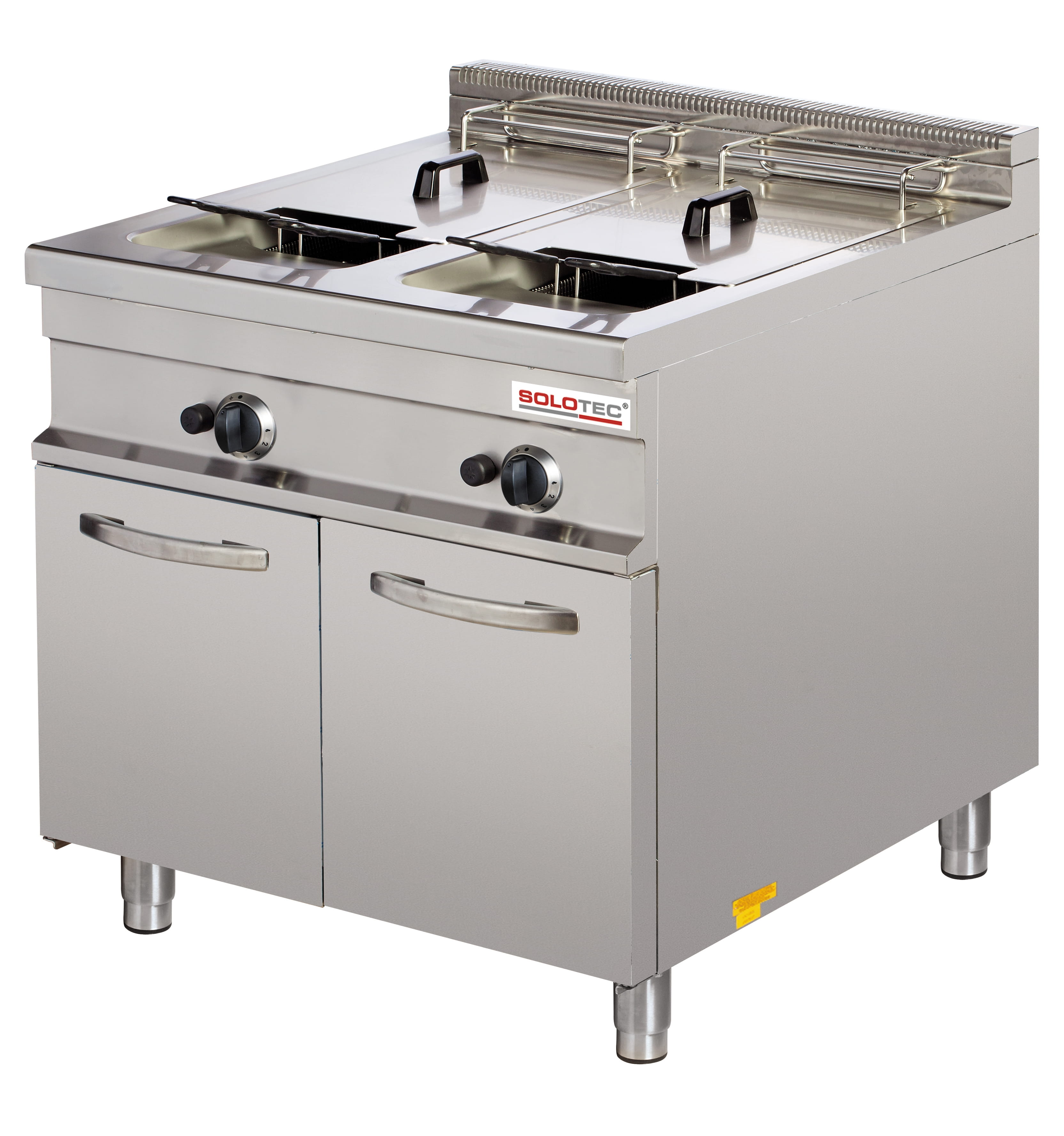 Elektro-Fritteuse, 2 Becken je 24 Liter, Unterbau mit 2 Türen - SOLOTEC 900