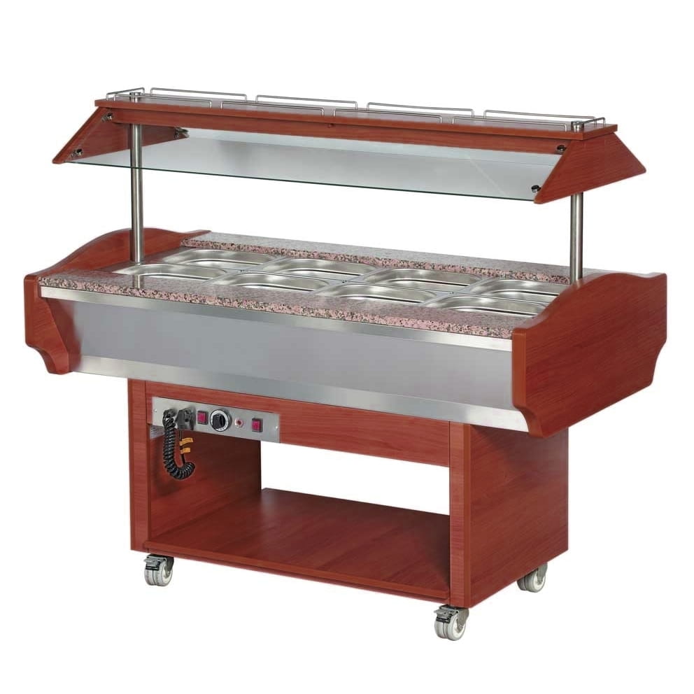 SOLOTEC Warmbuffet 4/1 GN, in Mahagonioptik