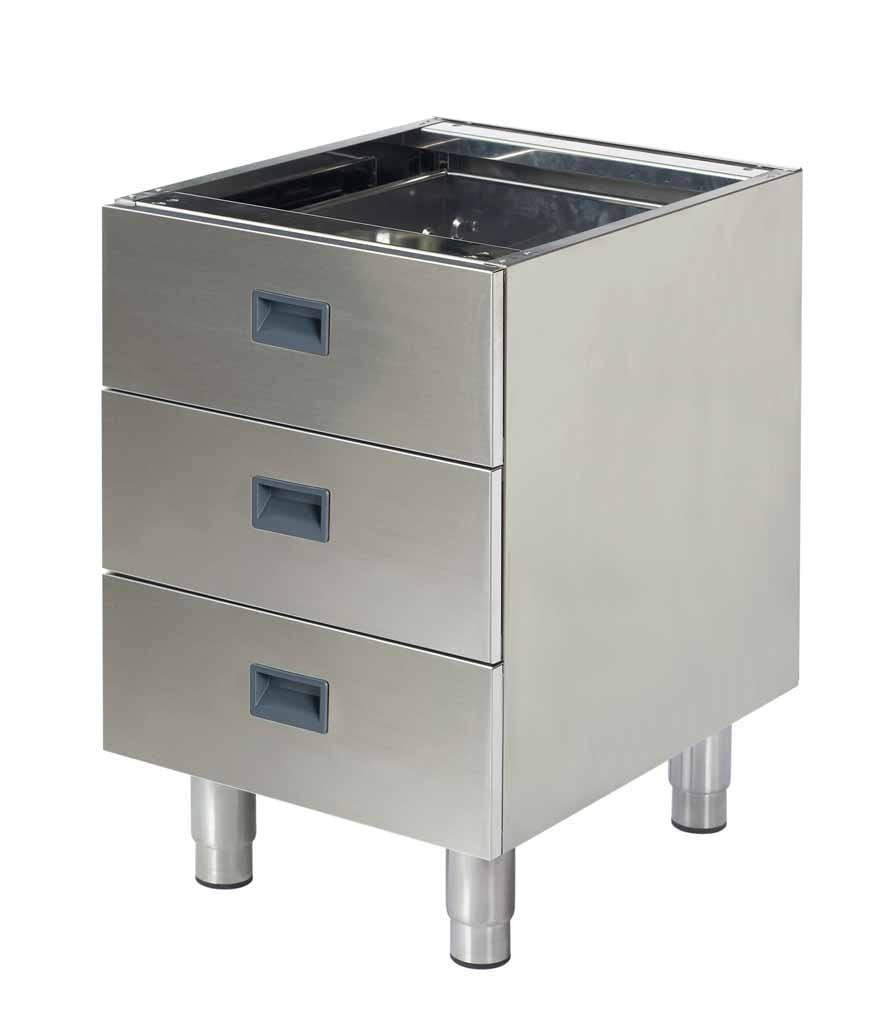 Unterbau geschlossen, mit 3 Schubladen 1/1 GN - SOLOTEC 600