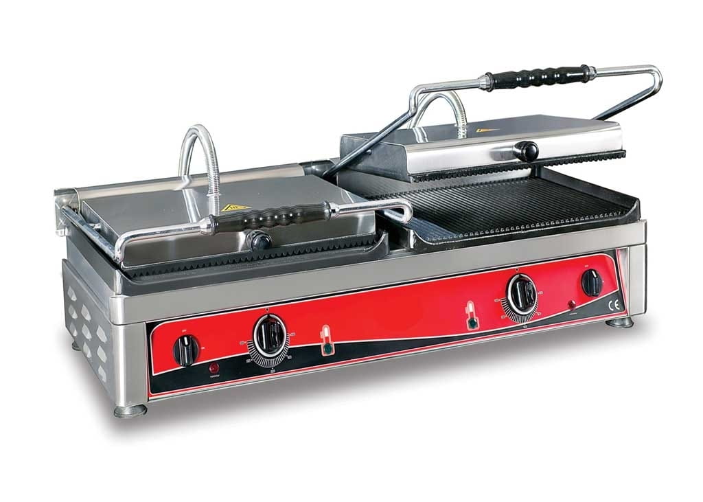 Kontaktgrill, oben gerillt/unten gerillt, 2 Grillplatten á 360 x 270 mm