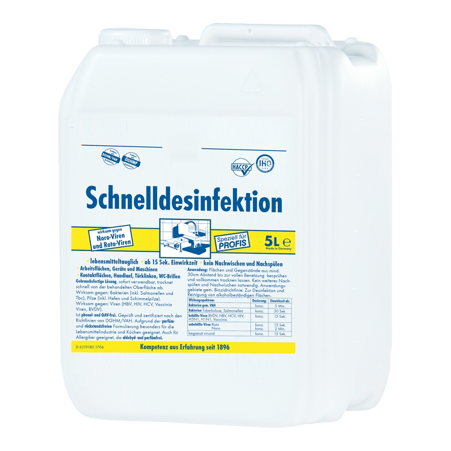 Flächenschnelldesinfektion für Lebensmittelbereiche, Kanister, 5 Liter