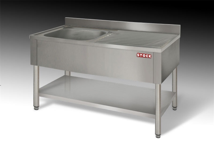 Spültisch, 1 Becken links, mit Grundboden