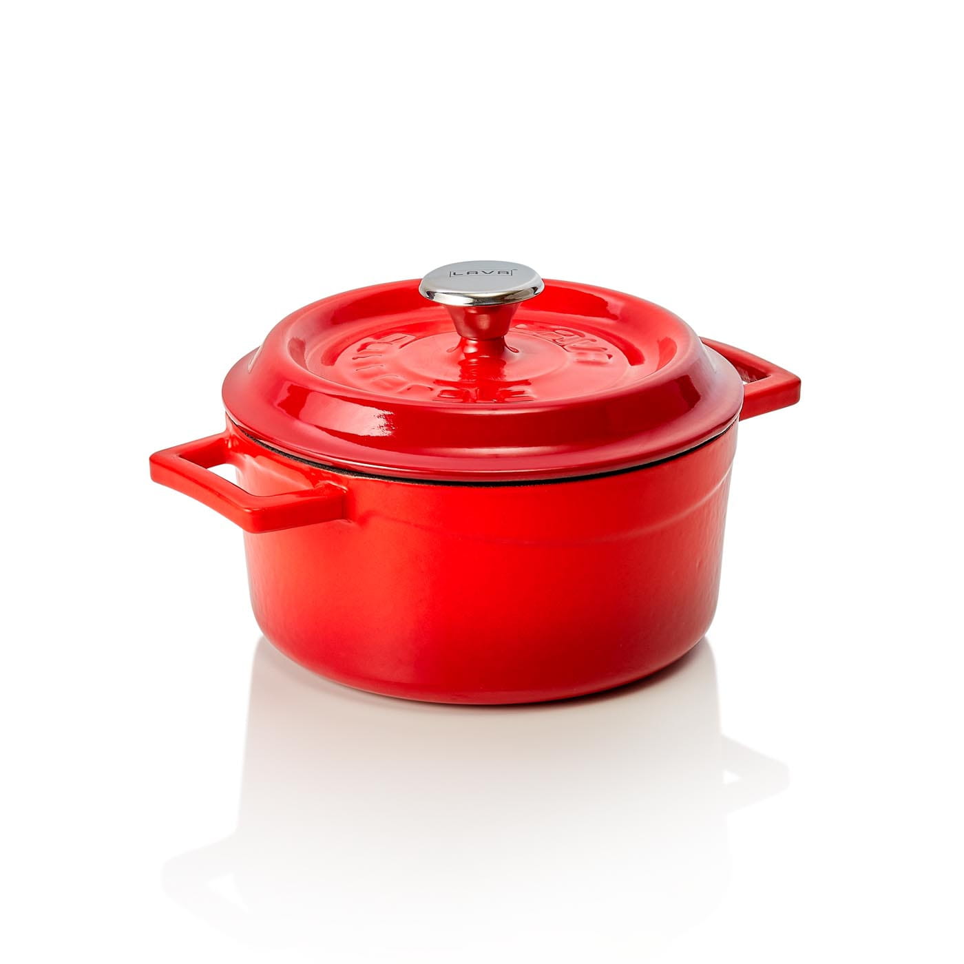 Kokotte EisenStil, rund, 1,30 Liter, Gußeisen, rot