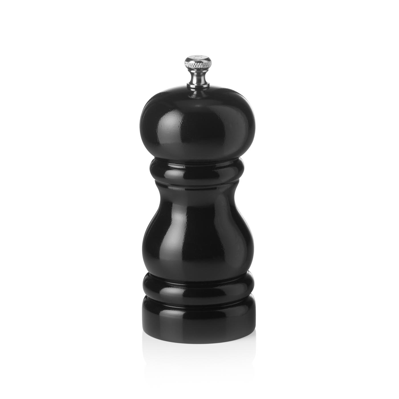 Salzmühle, klassisch, Holz, Keramik-Mahlwerk, glänzend schwarz, Ø 54 x H 110 mm