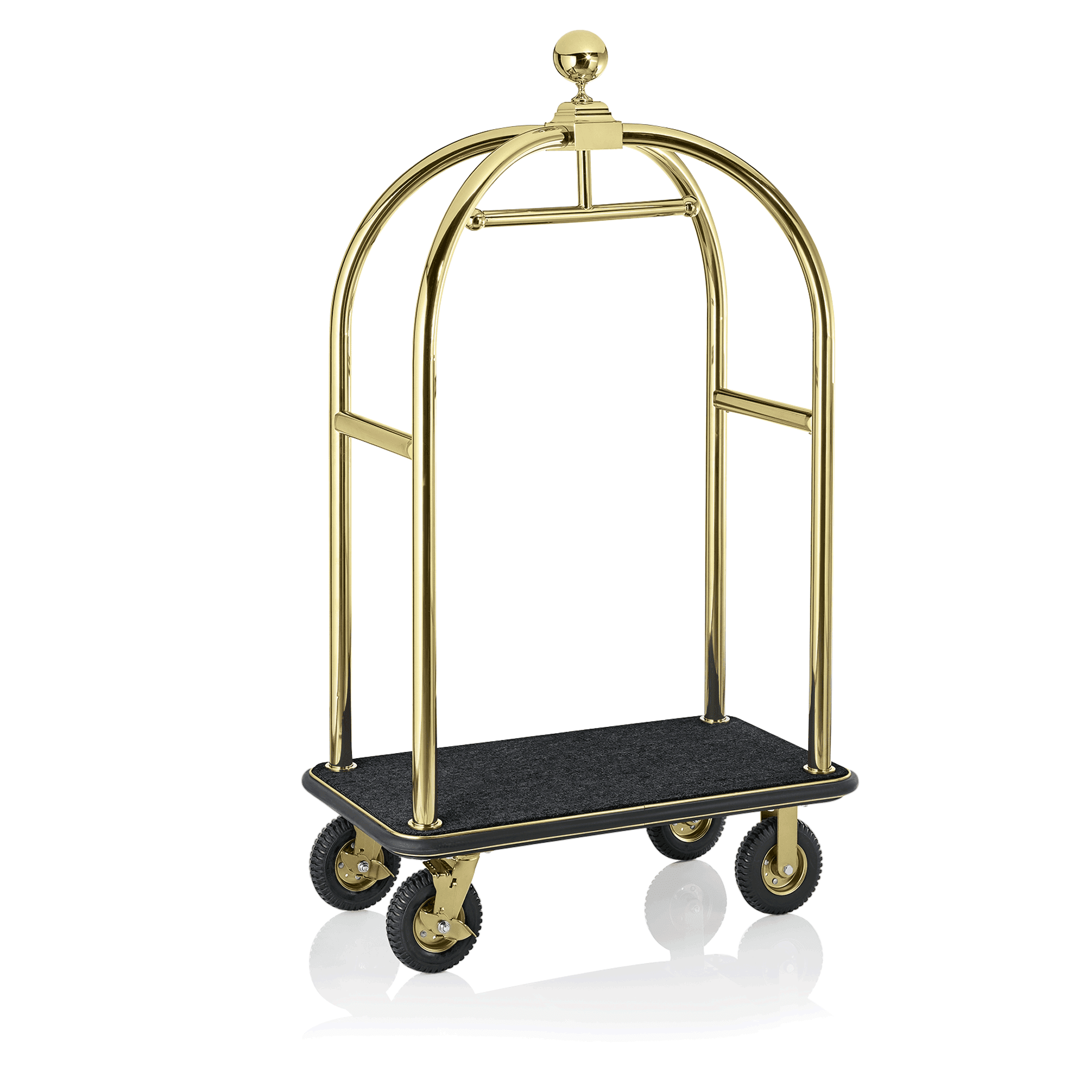Gepäckwagen, goldfarben, integrierte Garderobenstange