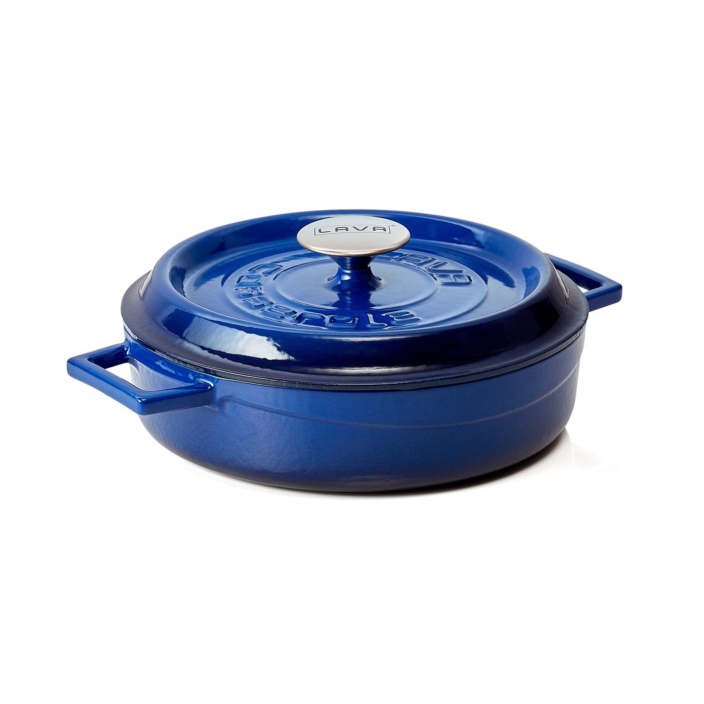 Kasserolle EisenStil, rund, 2,50 Liter, Gußeisen, emailliert, blau