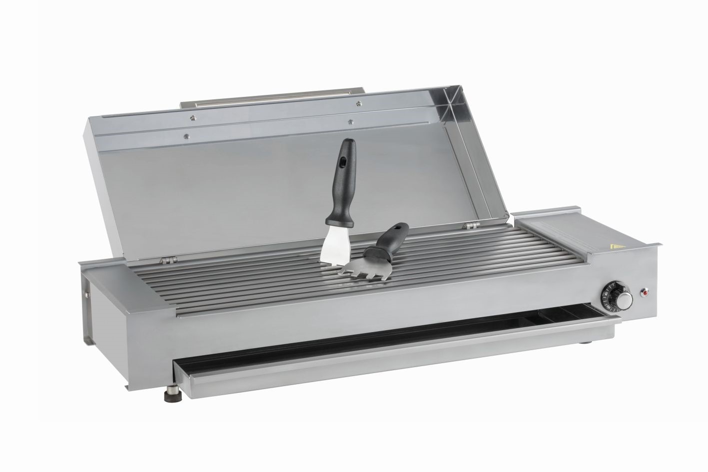 Rostgrill Elektro, 2,7kW 1 Heizzone, 80°C / +320 °C mit Deckel und Schublade