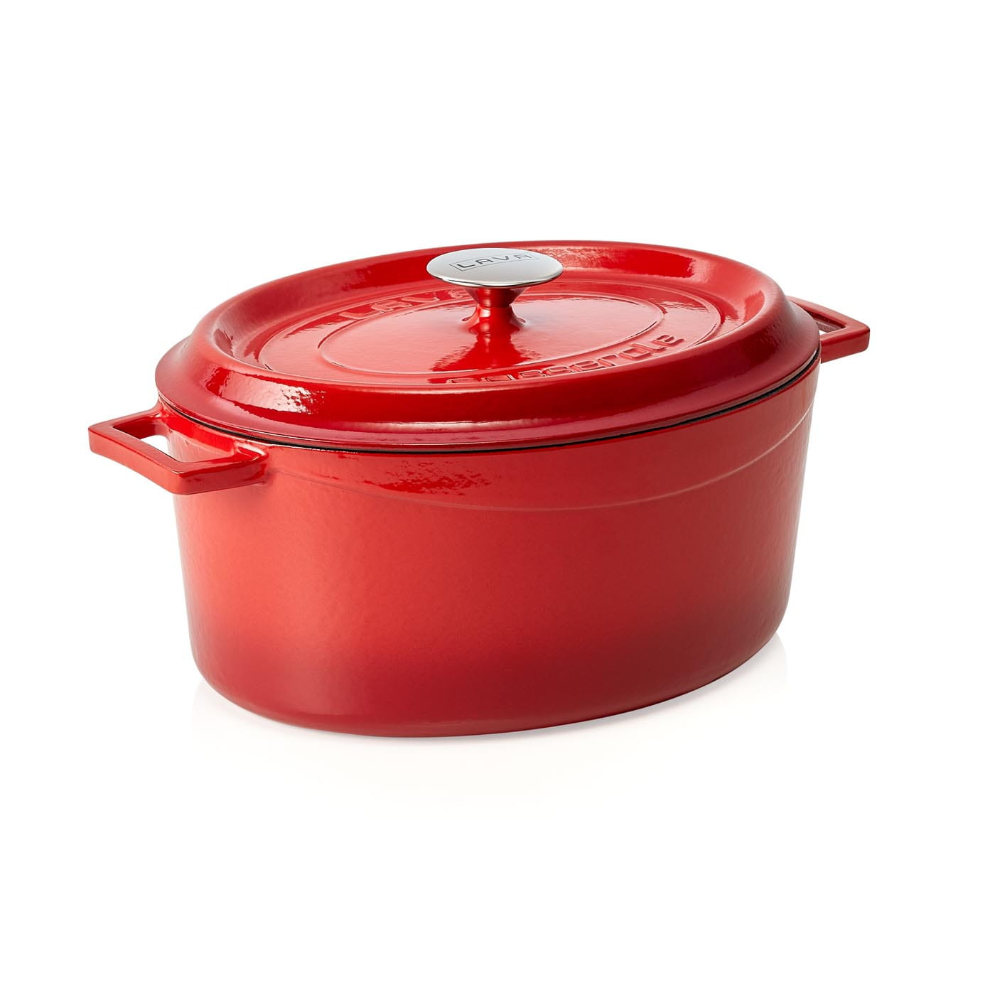 Kasserolle EisenStil, oval, 7,00 Liter, Gußeisen, emailliert, rot