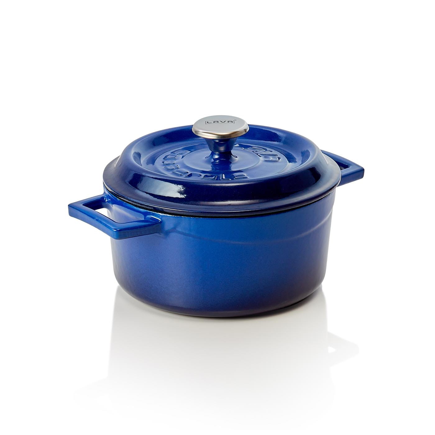 Kokotte EisenStil, rund, 1,30 Liter, Gußeisen, blau