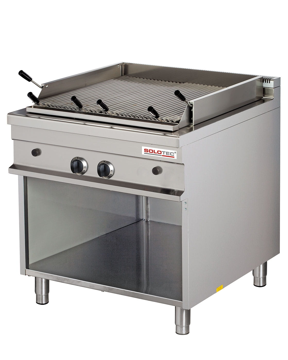 Gas-Lavasteingrill, 2 Heizzonen, mit offenem Unterbau - SOLOTEC 900