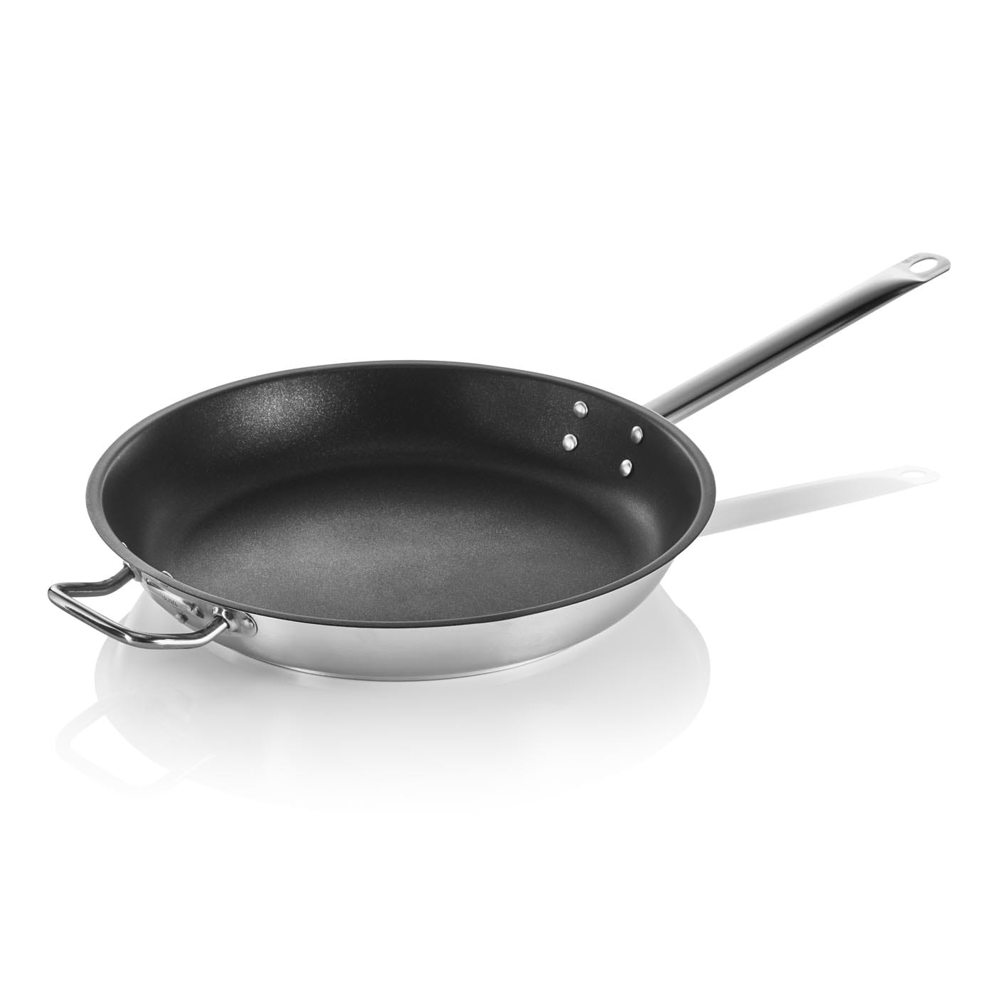 Bratpfanne DeLuxe, Sandwichboden, Ø 400 mm, Schüttrand, Kaltgriff genietet, Teflonbeschichtung