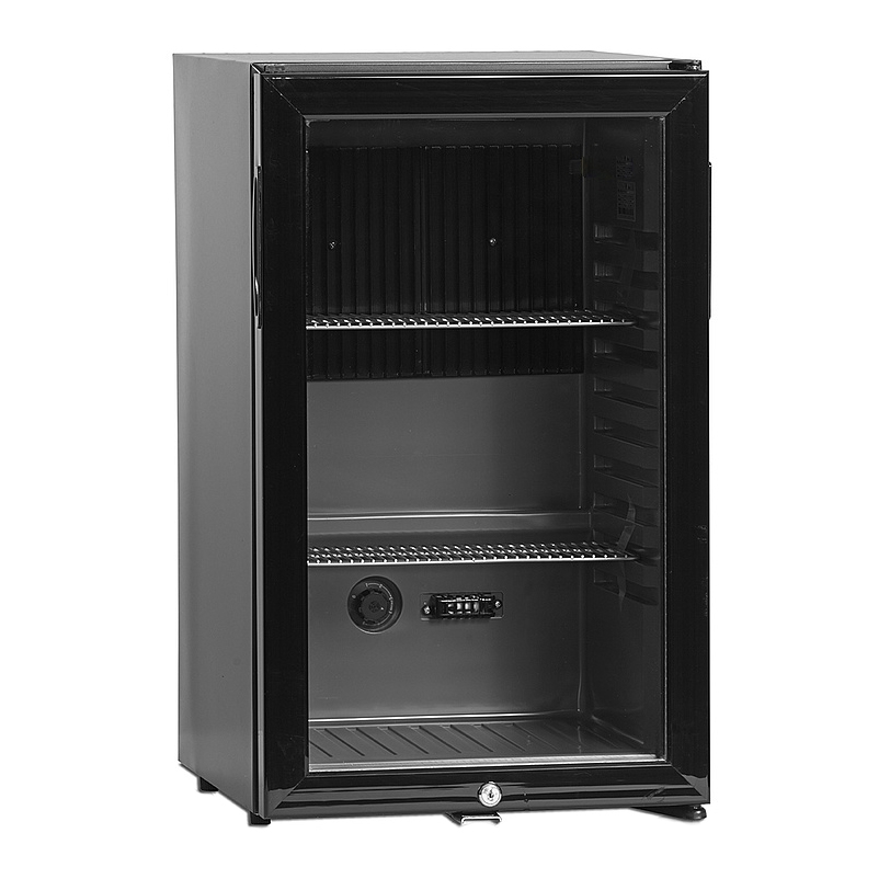 Premium Minibar, abschließbare Glastür, LED-Beleuchtung, 52 Liter