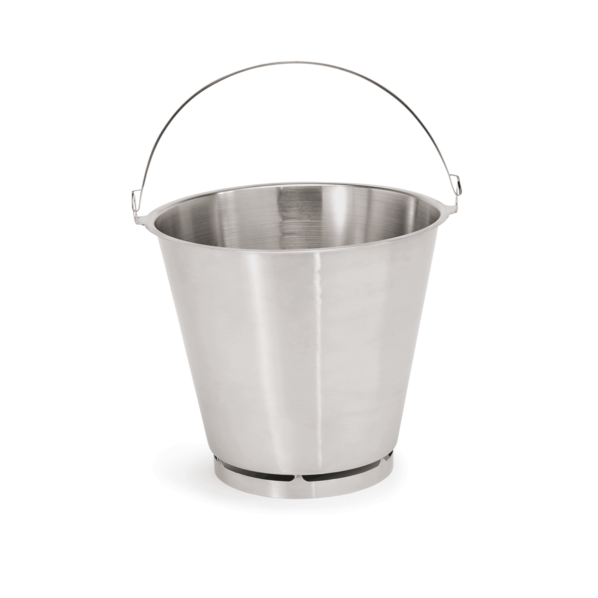 Edelstahl-Eimer, 10 Liter, mit Skala 1-10 Liter, mit Bodenreif