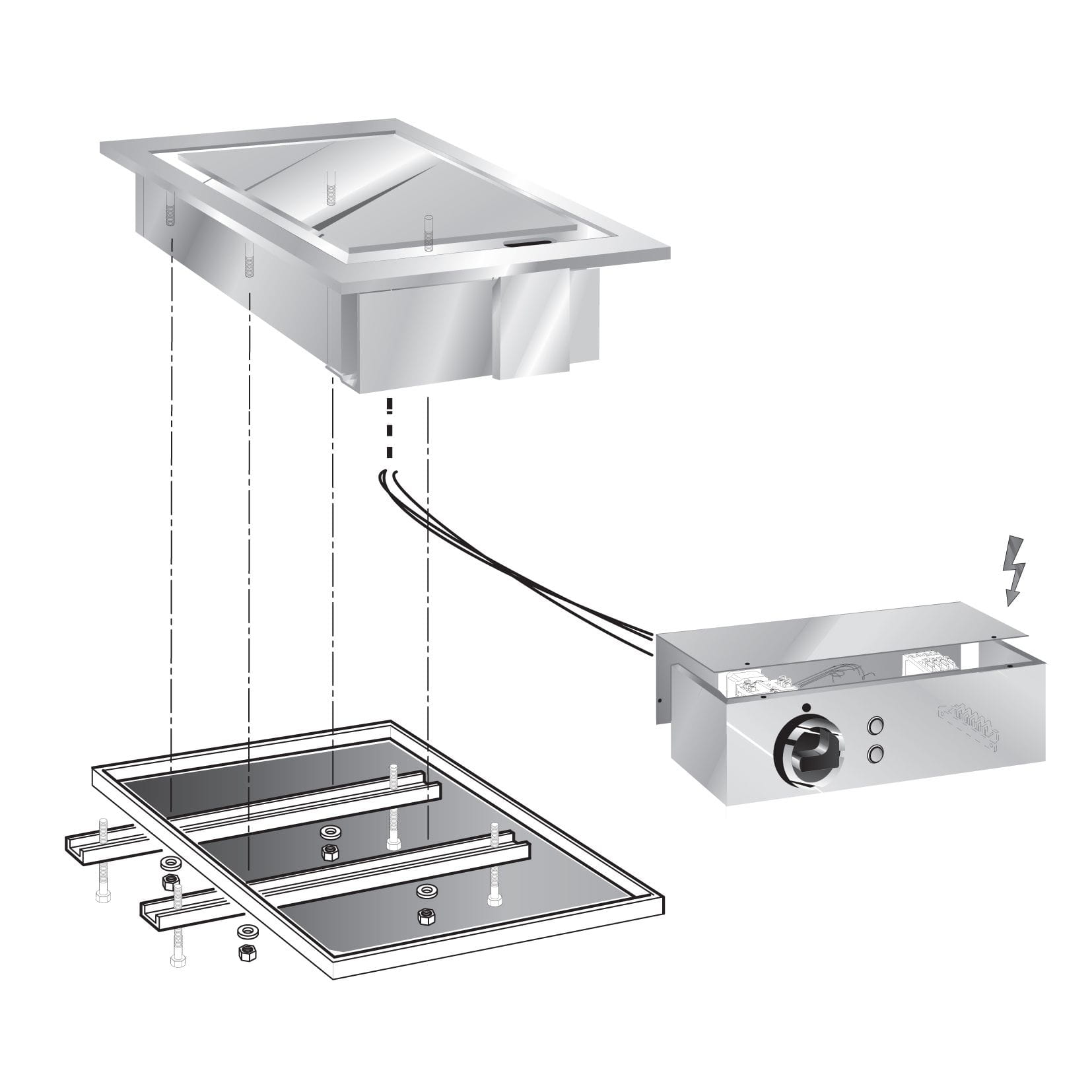 STOCK Elektro Grillplatte mit Stahlfläche,Einbaugerät