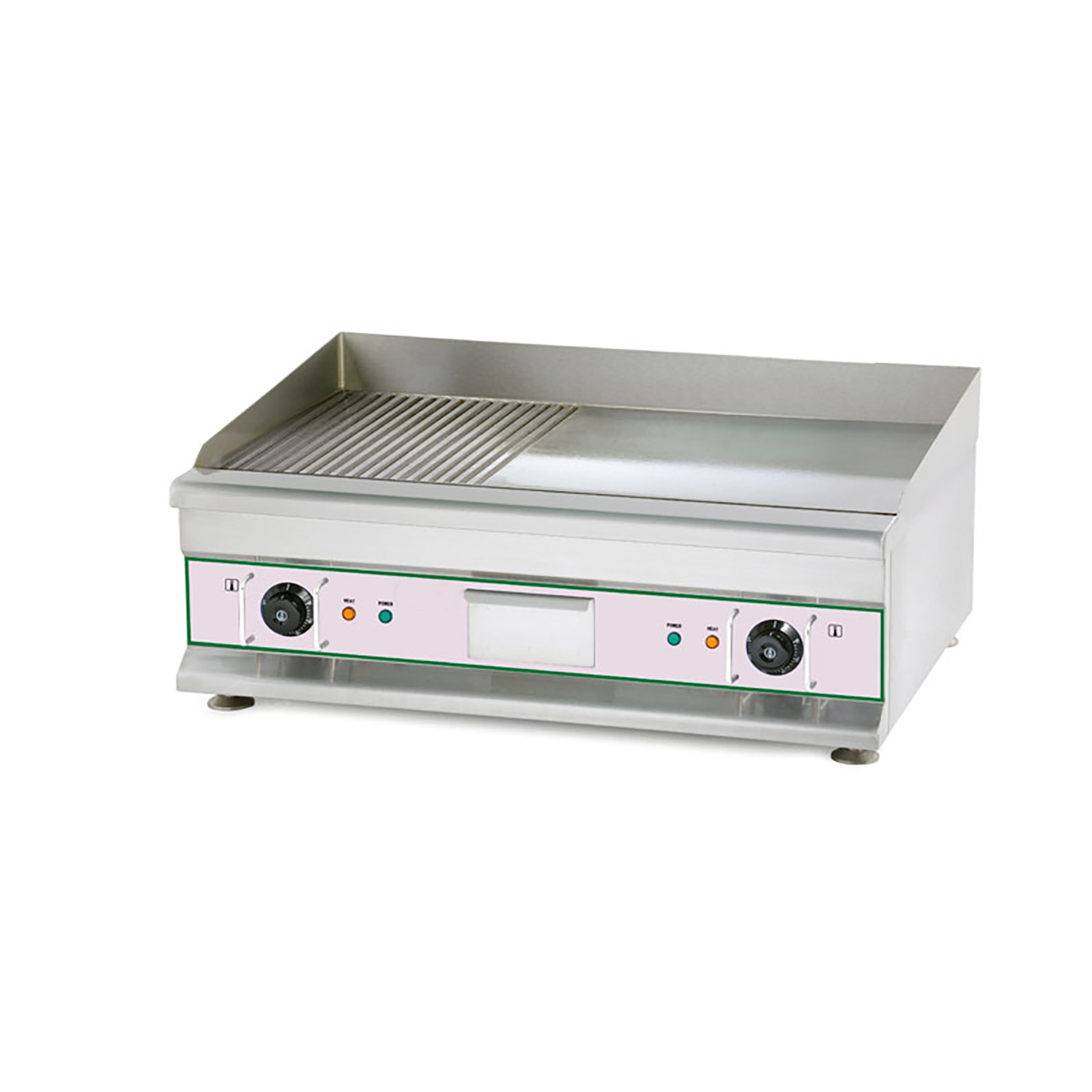 Bratplatte, elektrisch, 6,0 kW, 400V, Bratfläche 746 x 398 mm, geriffelt & glatt bis 300 °C
