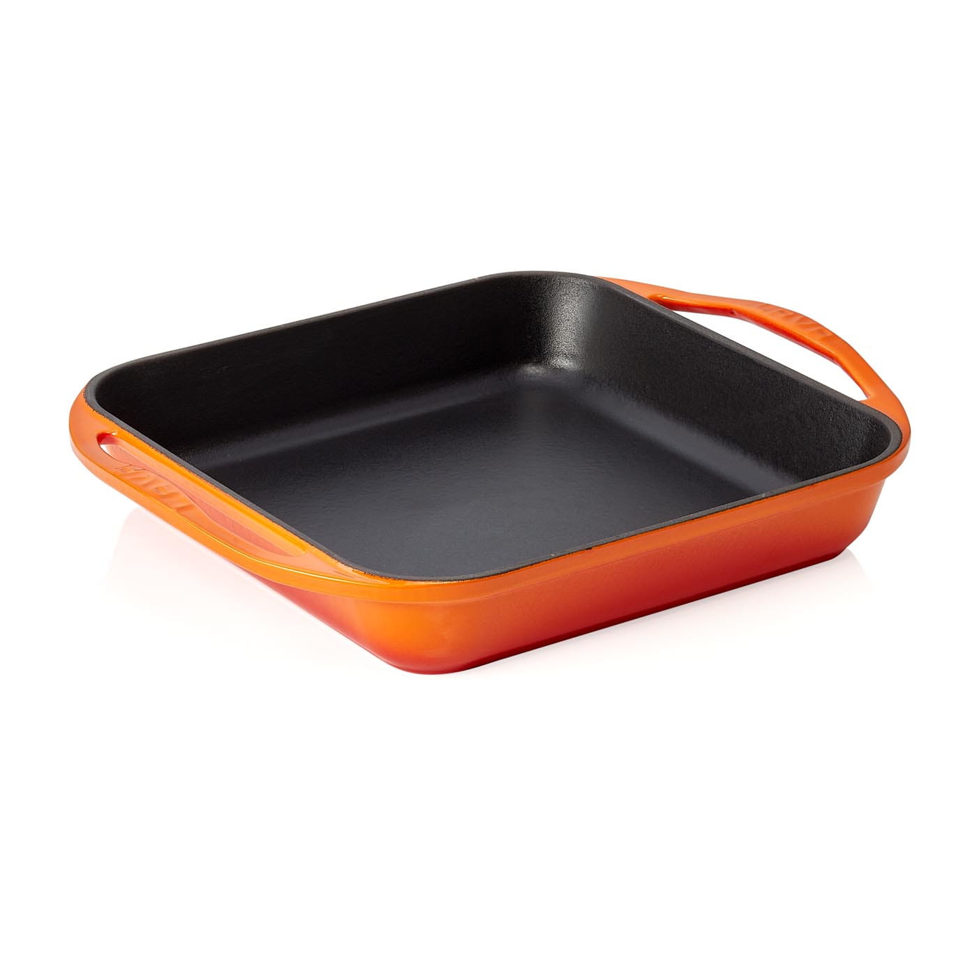 Bratpfanne EisenStil, quadratisch,emailliert, 2 angegossene Griffe, orange