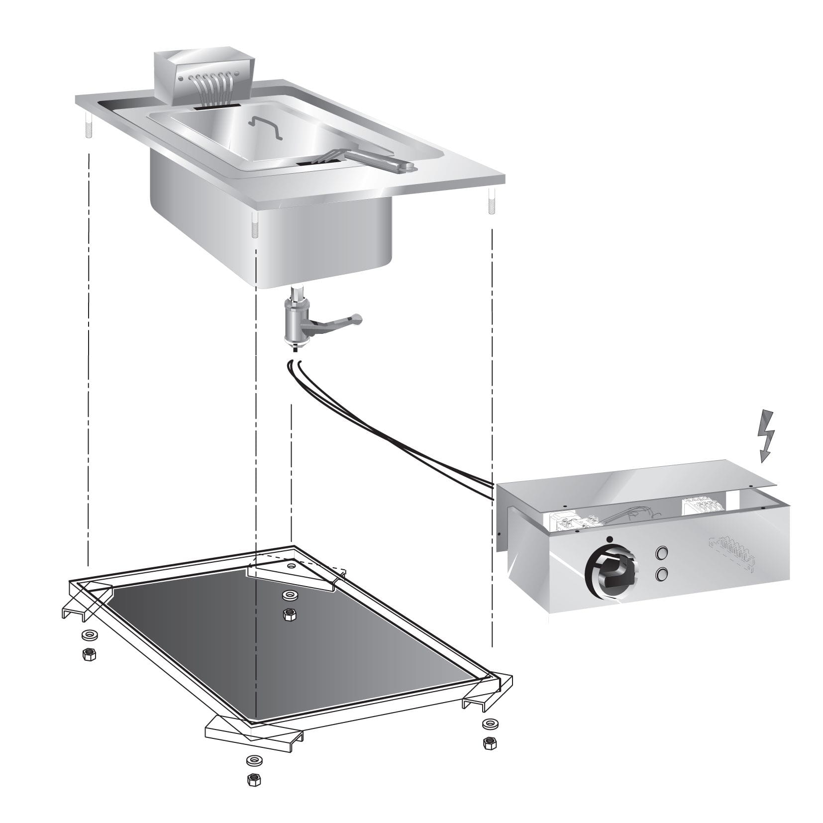 STOCK Elektro-Einbeckenfriteuse10 Liter, Einbaugerät