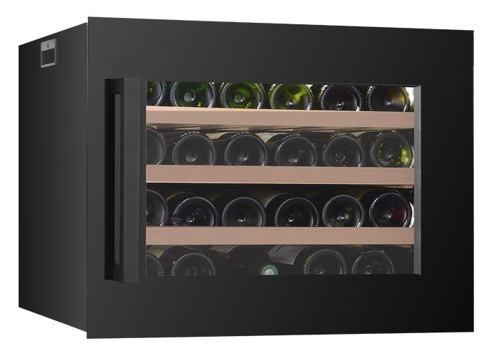Weinkühlschrank, 51 Liter, +5 bis +20 °C, 1 Zone, 1 Glastür, Umluftkühlung, schwarz