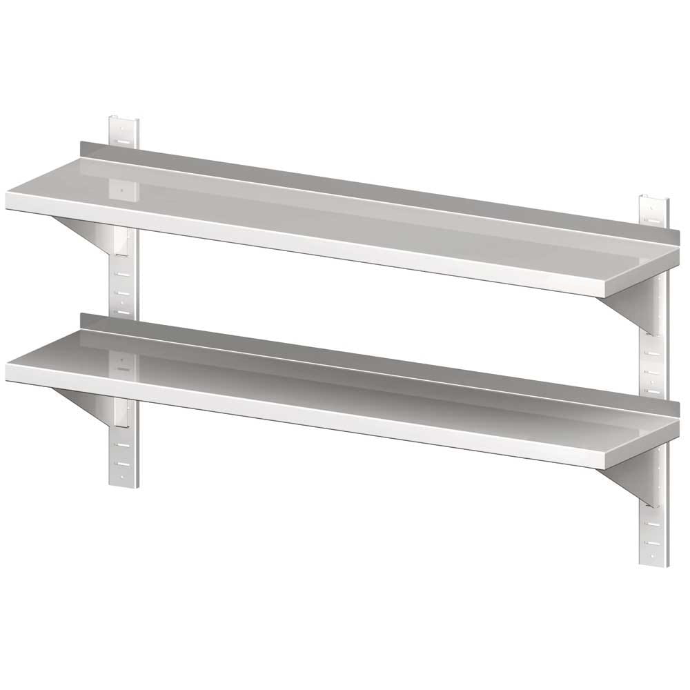 Wandbord, 2-etagig, höhenverstellbar, mit Konsolen und Wandschiene