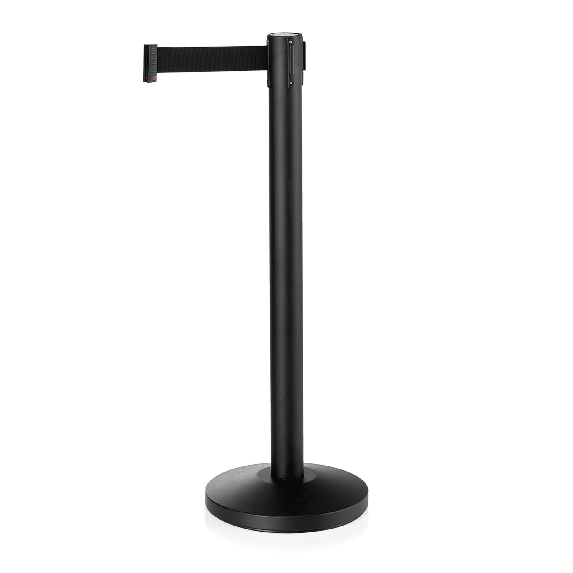 Abgrenzungsständer, "Simpelflex", pulverbeschichtet schwarz, Gurtfarbe schwarz, 200 cm