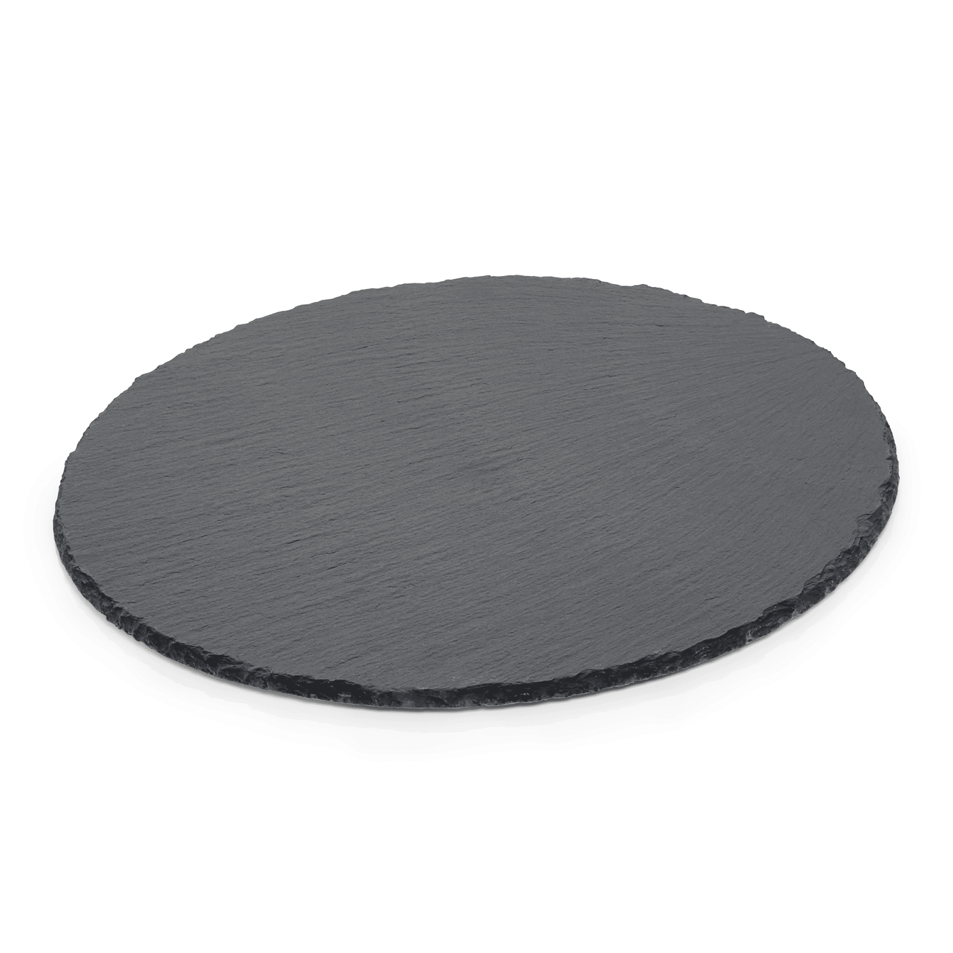 Naturschieferplatte rund Ø 380 mm, 5-7 mm Materialstärke, gebrochene Kanten, rutschfeste Füßchen