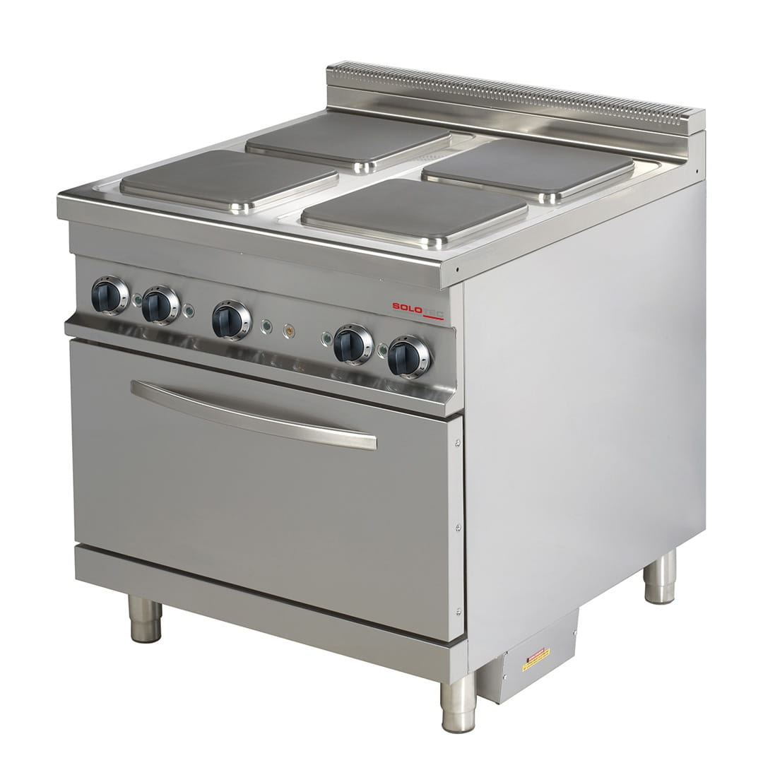 Elektroherd, 4 rechteckige Kochplatten, mit Backofen 2/1 GN - SOLOTEC 900