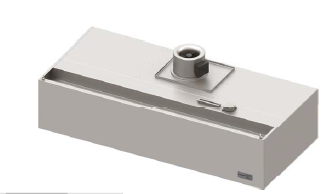 Wandhaube, Kastenform, (Tiefe 1000mm) inkl. Rohrventilator, mit Flammschutzfilter, Typ A