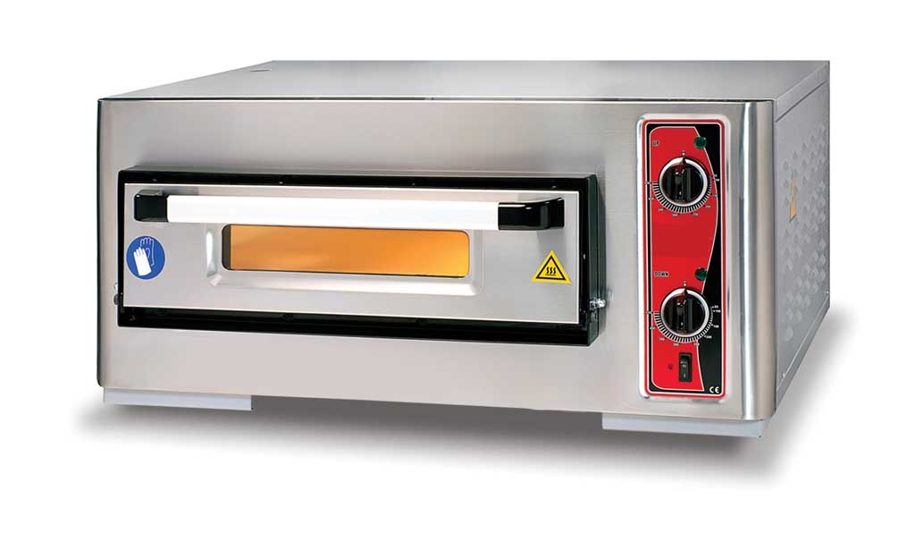 ECCO Pizzaofen, 1 Backkammer für 4 Bleche Ø 250 mm, Schamottsteinboden, ohne analoge Temperaturanzei