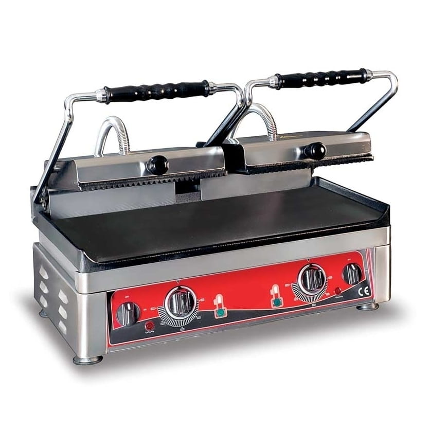 Kontaktgrill, oben gerillt/unten gerillt-glatt, Grillplatte 520 x 240 mm