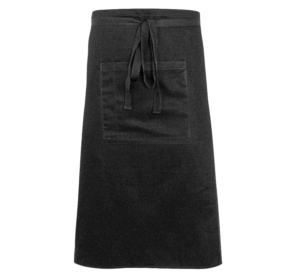 Bistroschürze, Doppeltasche, schwarz, weiß, rot, grün, Größe L