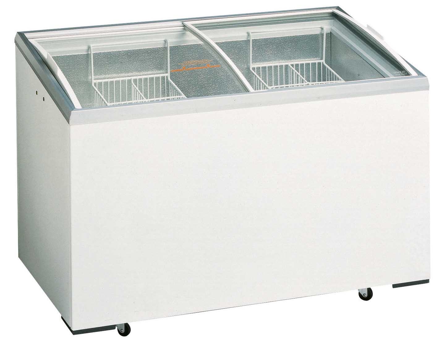 Tiefkühltruhe, 190 ltr., stille Kühlung, Temperatur -13°C / -23°C, mit gewölbtem Glasschiebedeckel