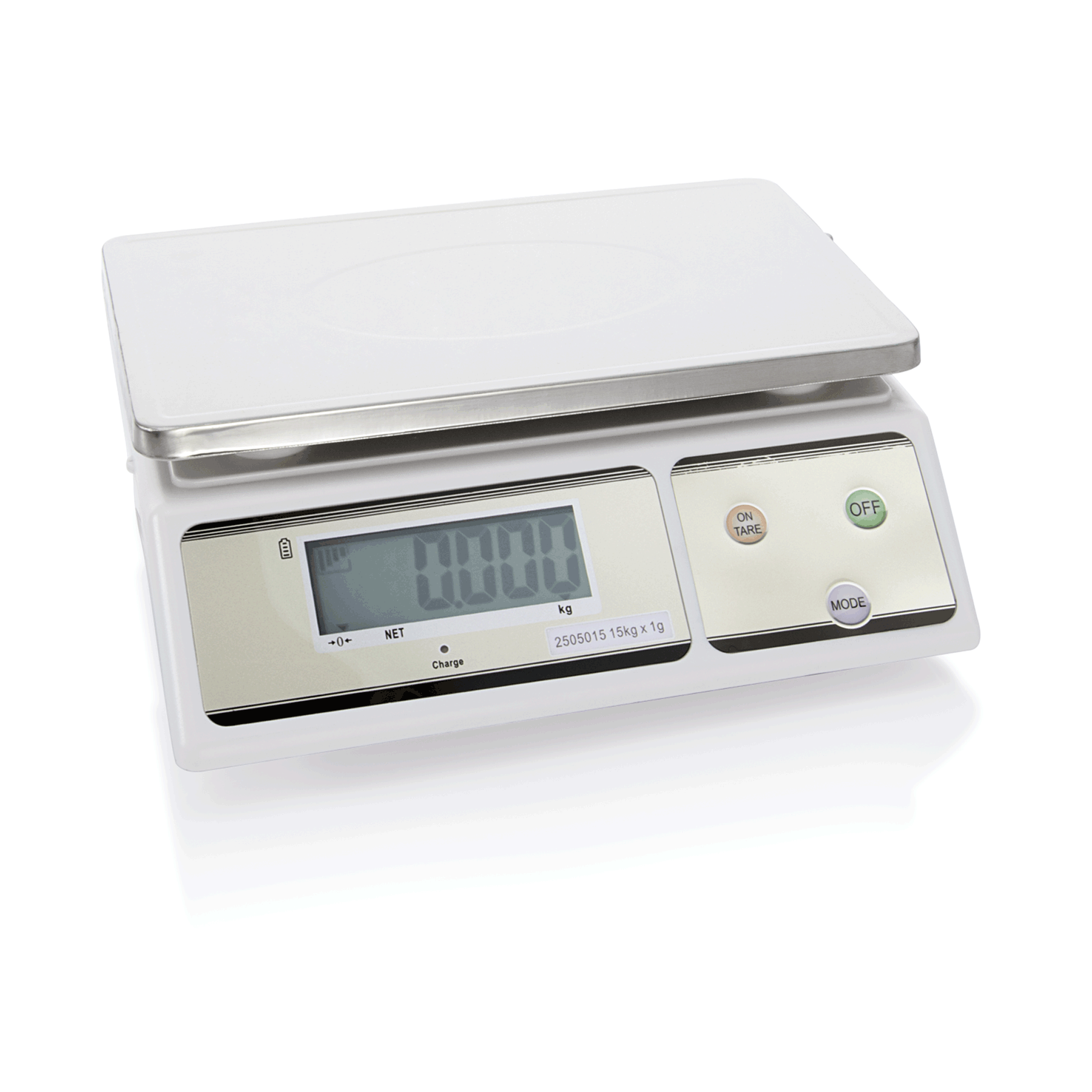 Digitale Waage, elektronisch, bis 15kg, 230V o. Akkubetrieb