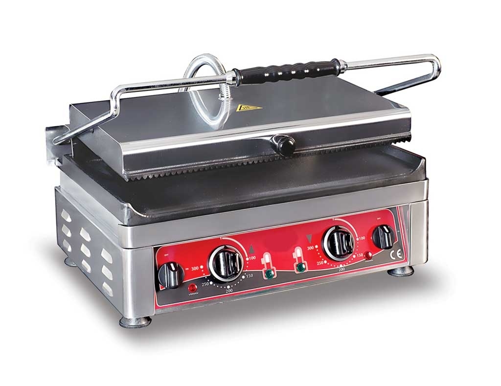 Kontaktgrill, oben gerillt/unten gerillt, Grillplatte 450 x 270 mm, separat regelbare Ober- & Unterh