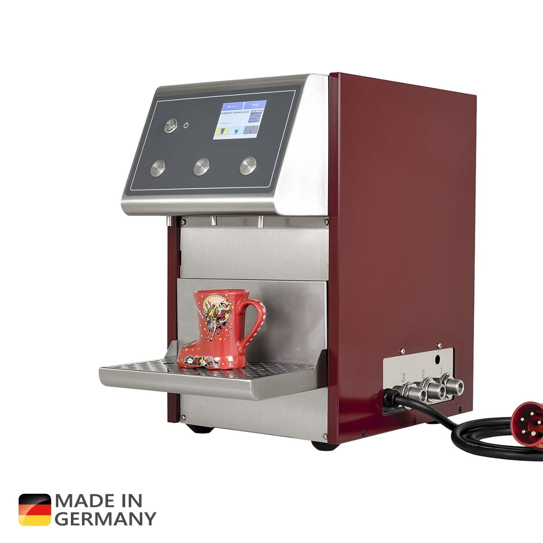 Glühweindurchlauferhitzer, weinrot, genaues Monitoring