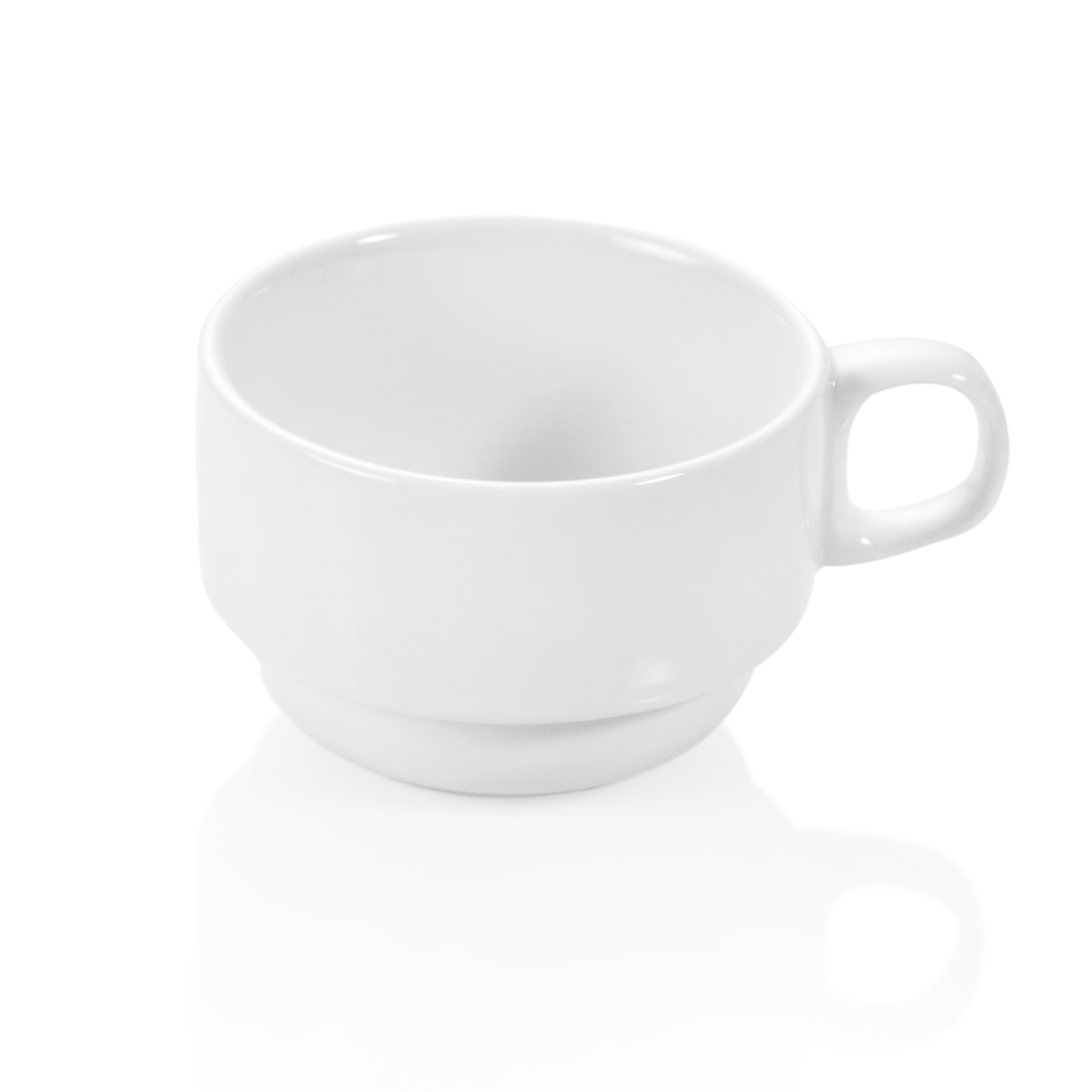 Porzellan Kaffee-Obertasse, weiß, stapelbar, ca. 0,18 Ltr.