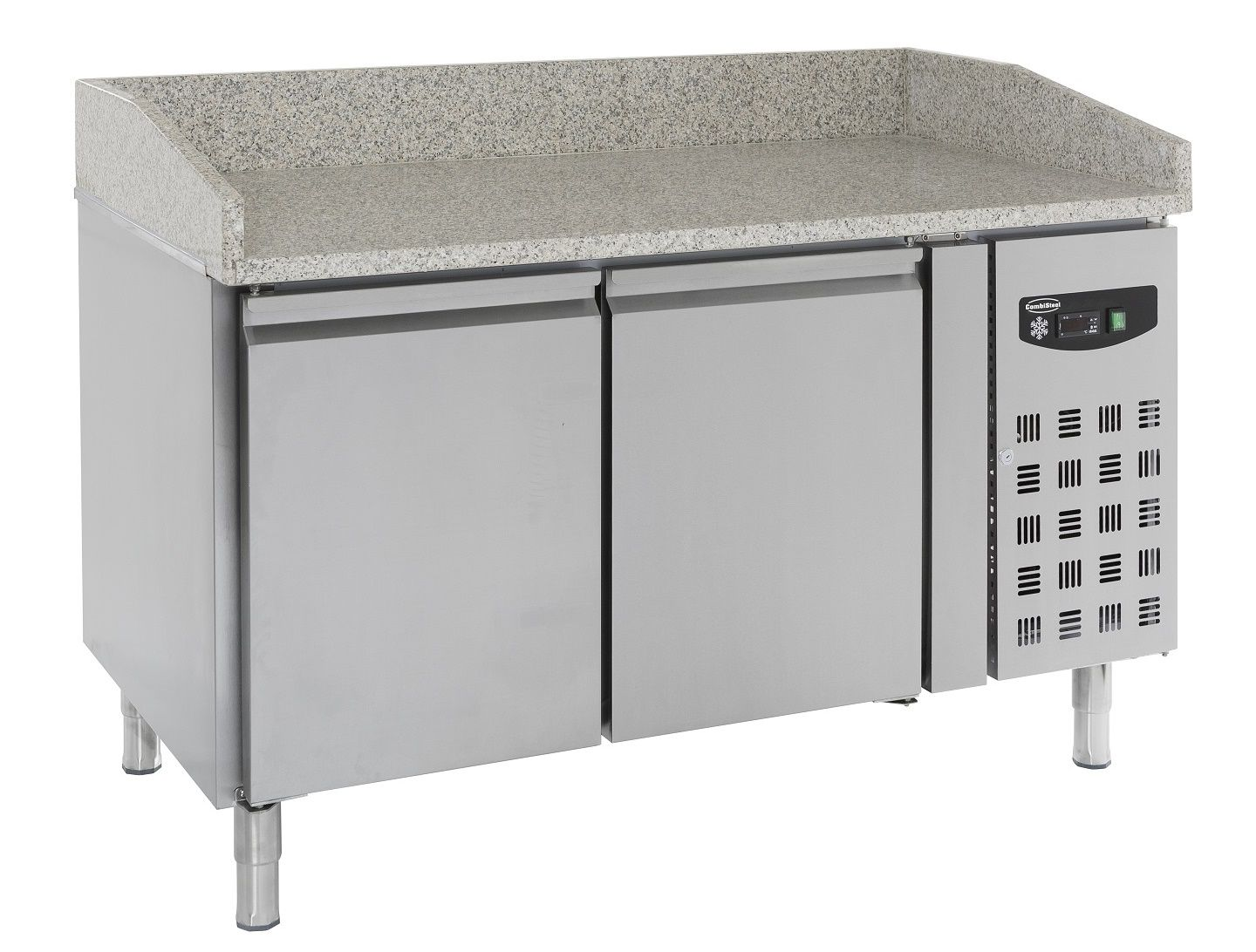 Pizzakühltisch, +2 bis +8 °C,  2 Türen, 390 Liter, Edelstahl