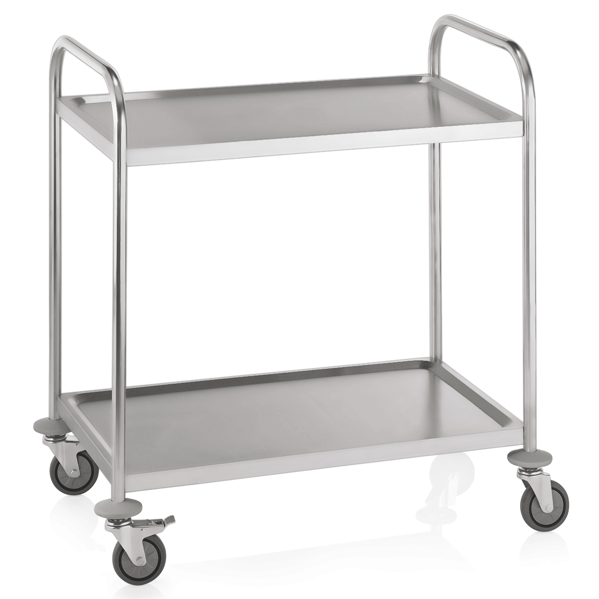 Servier-/Abräumwagen, Edelstahl, 2 Borde, 850x535x940mm