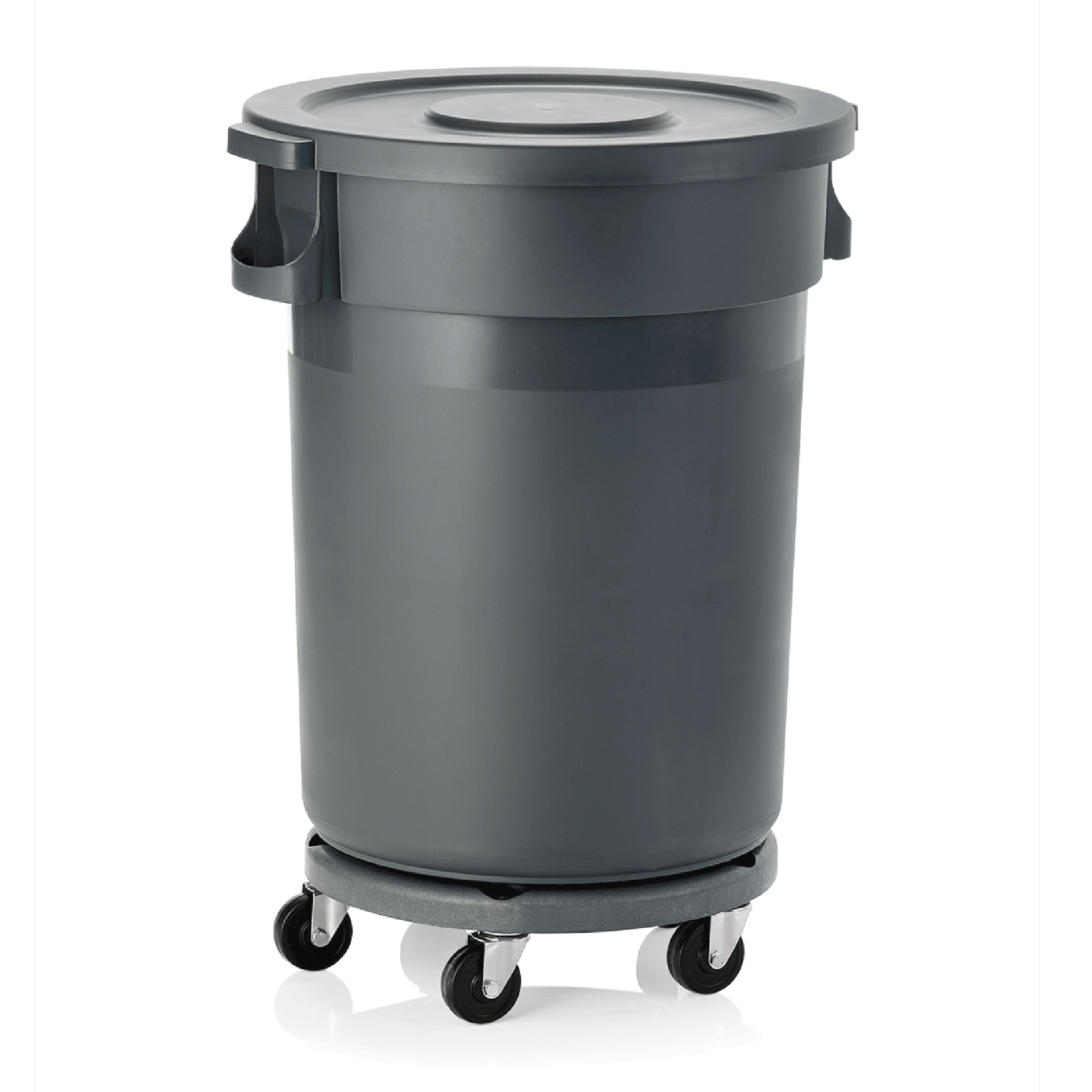 Abfalltonne, mit Deckel und Rädern, 120 Liter