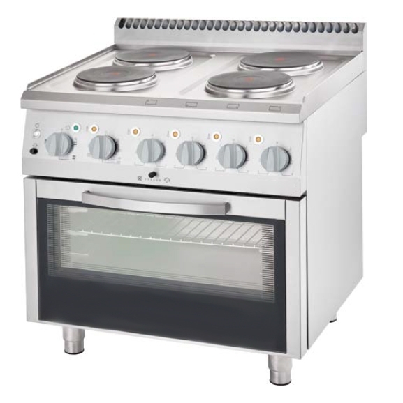 Elektroherd mit statischem Backofen, GN 2/1, 4-Platten á 2,6 kW