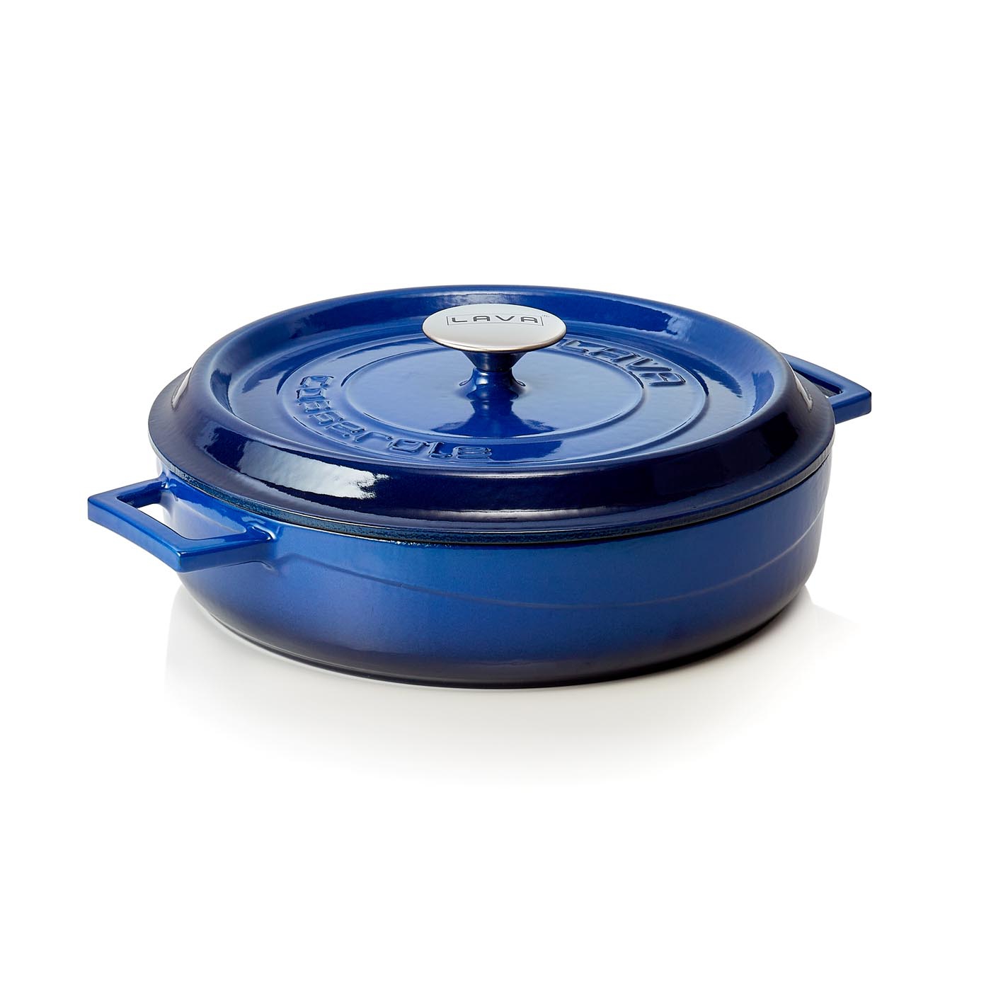 Kasserolle EisenStil, rund, 3,50 Liter, Gußeisen, emailliert, blau