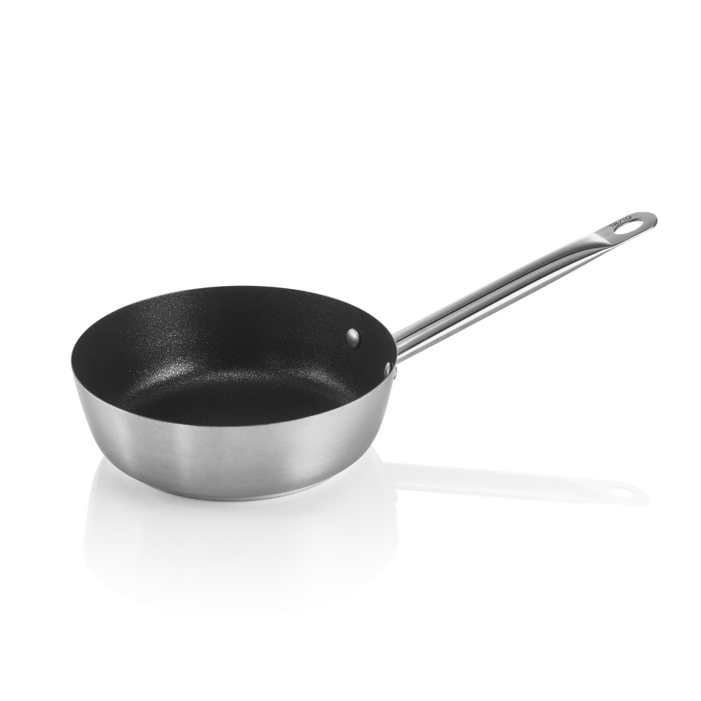 Sauteuse, 1,5 Liter, Ø 200 mm, Kaltgriffe genietet, Sandwichboden, PTFE Antihaftbeschichtung