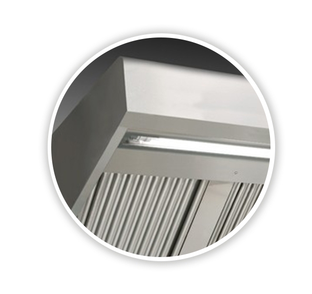 SOLOTEC Design-Wandhaube, Schrägform mit Beleuchtung