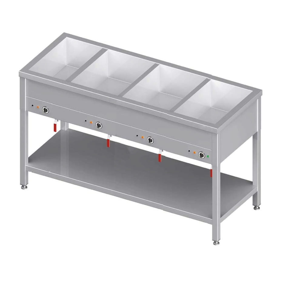 Bain-Marie Standgerät mit getrennt regelbarem Becken, GN 4/1