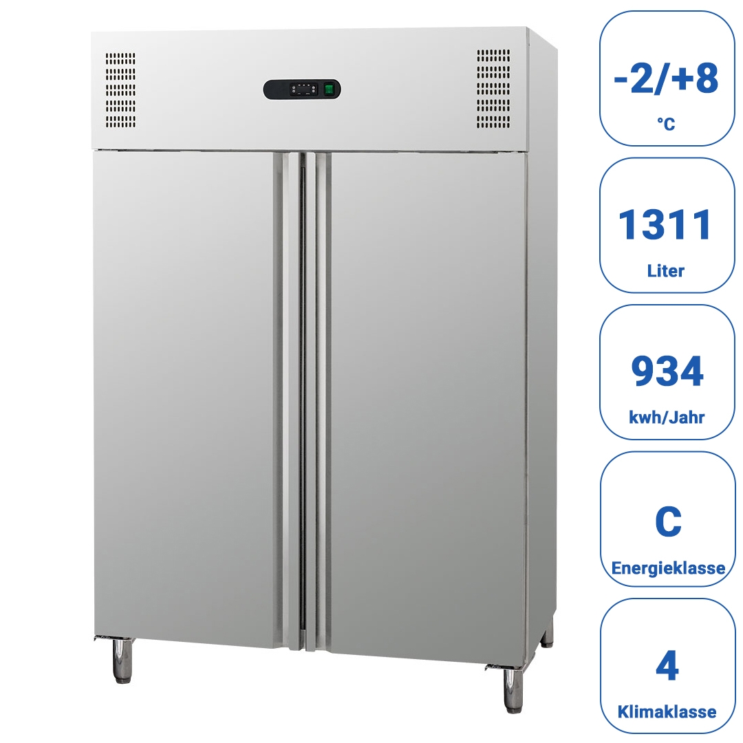 Kühlschrank, Edelstahl, 1311 Liter, GN 2/1