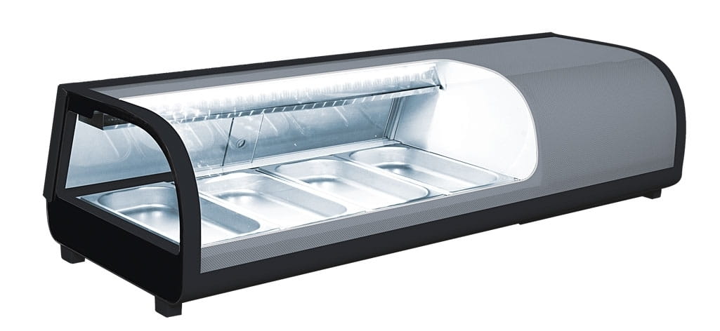 Belegstation für Sushi für 5x GN 1/2,  mit berohrter Wanne, stille Kühlung