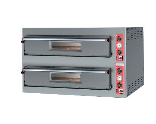 Elektro Pizzaofen, 2 Kammern, 6+6x Ø 33 cm, digitale Steuerung
