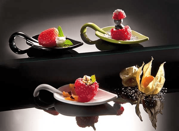 Fingerfood-Löffel "Leaf", Melamin, grün, Abm. 10 x 4,5 cm; Höhe 1,5 cm