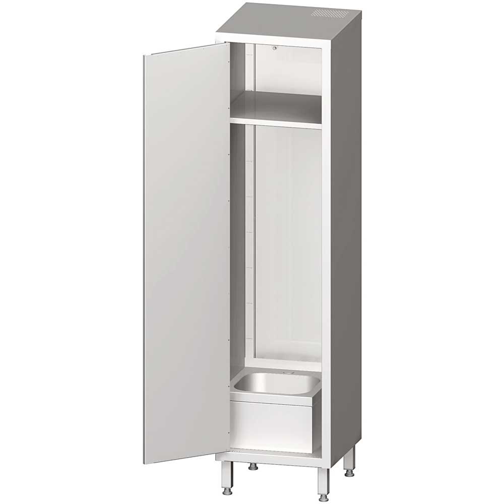 Edelstahl Hochschrank mit Spülbecken 320 x 300 x 150mm