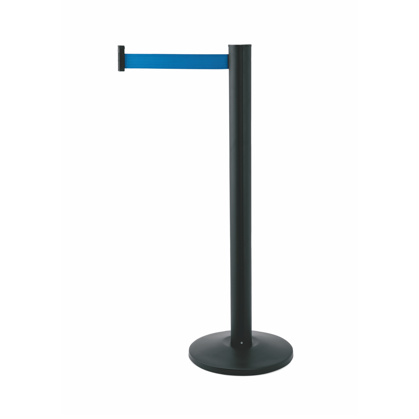 Abgrenzungsständer, schwarz, integr. Zuggurt, 300 cm, rot