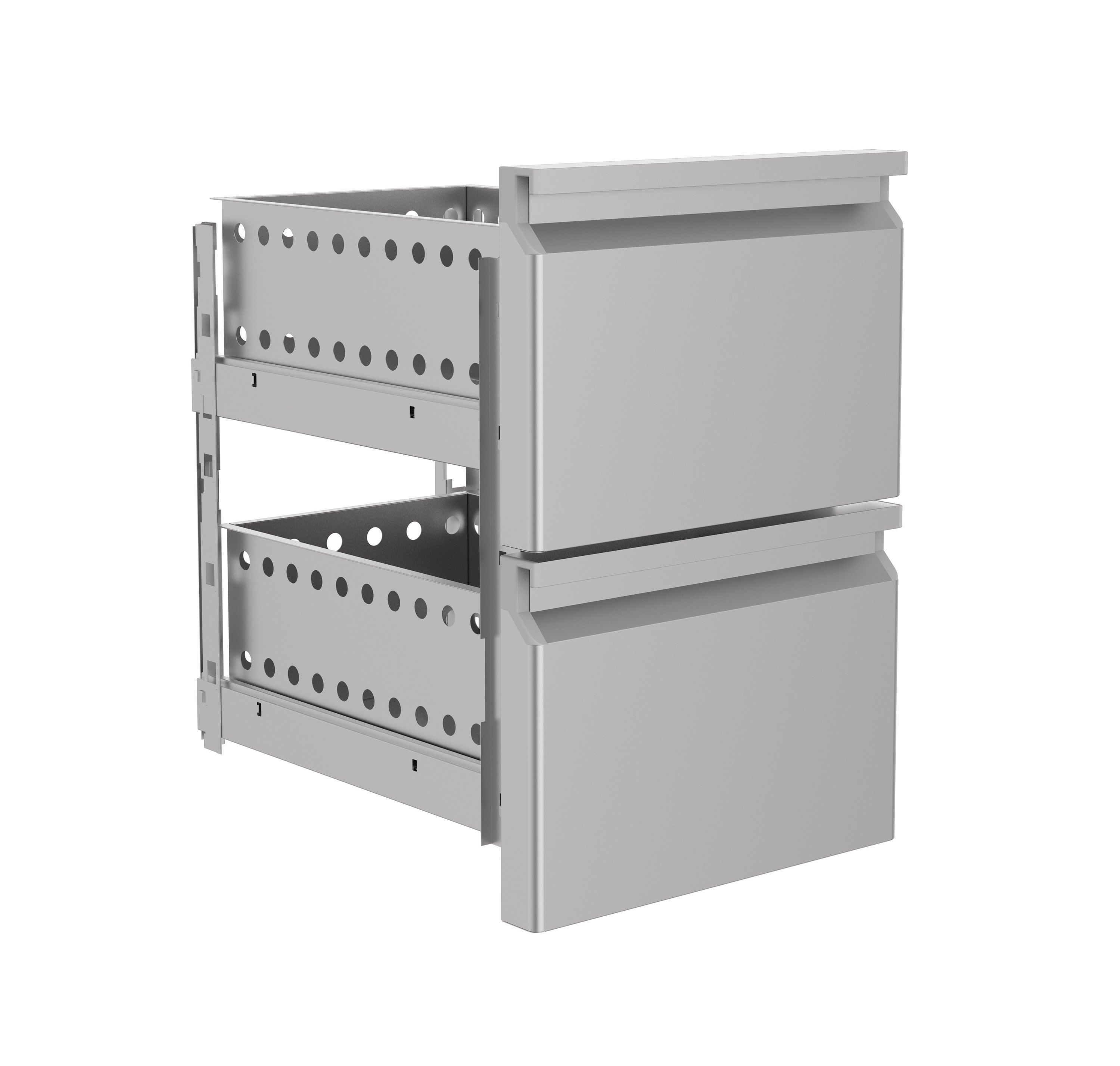 Schubladenblock für Kühltische, 2 Schubladen, Standard